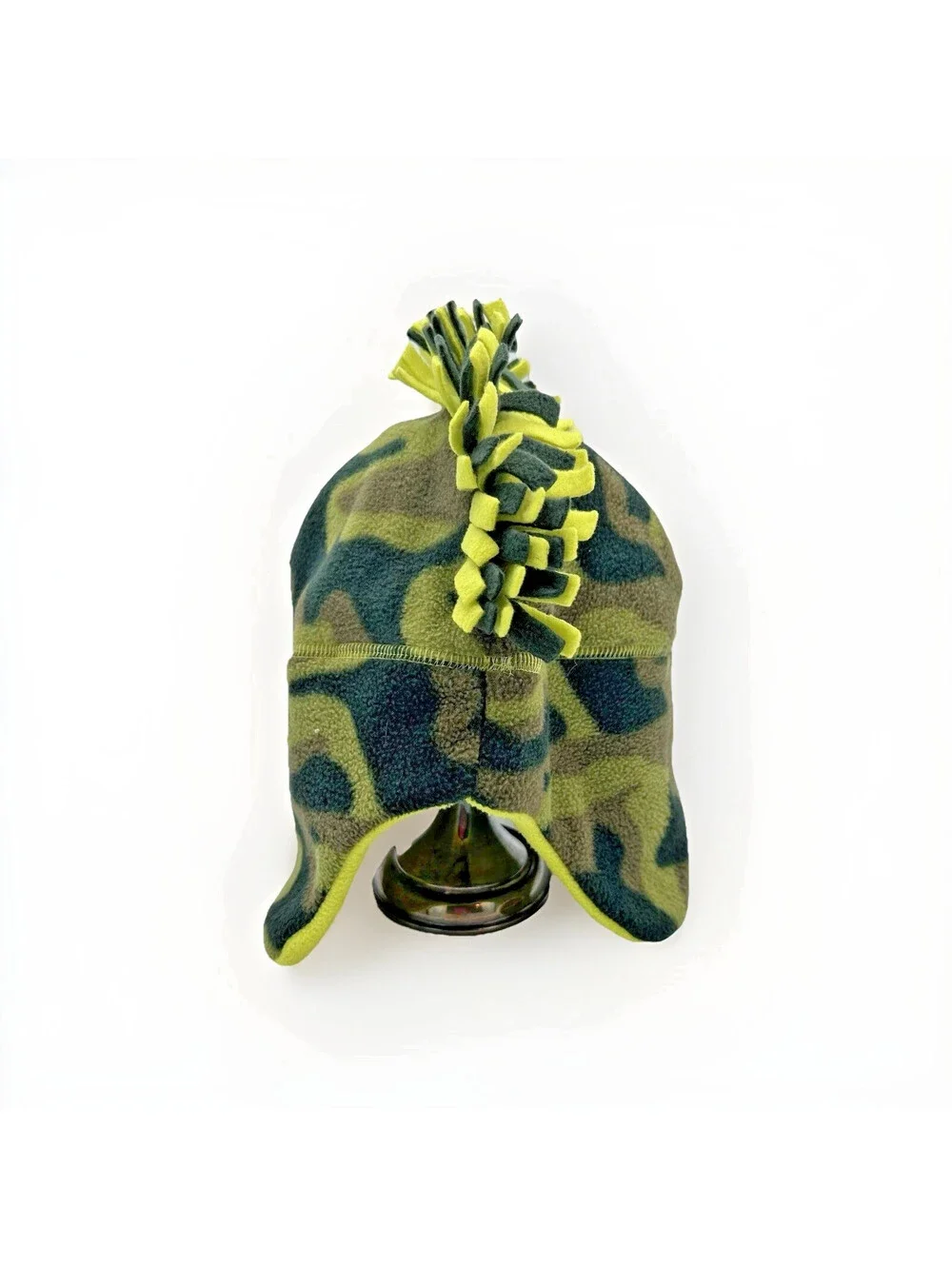 Kids Camo Fleece Mohawk Beanie Hat Ear Flap Boys Small Medium Winter